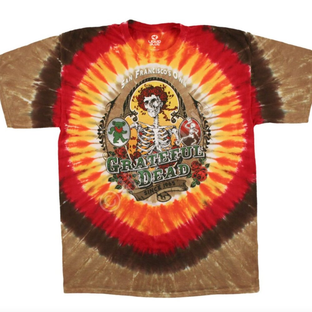 Grateful Dead Bay Area Beloved San Francisco Tie Dye Shirt NEW
